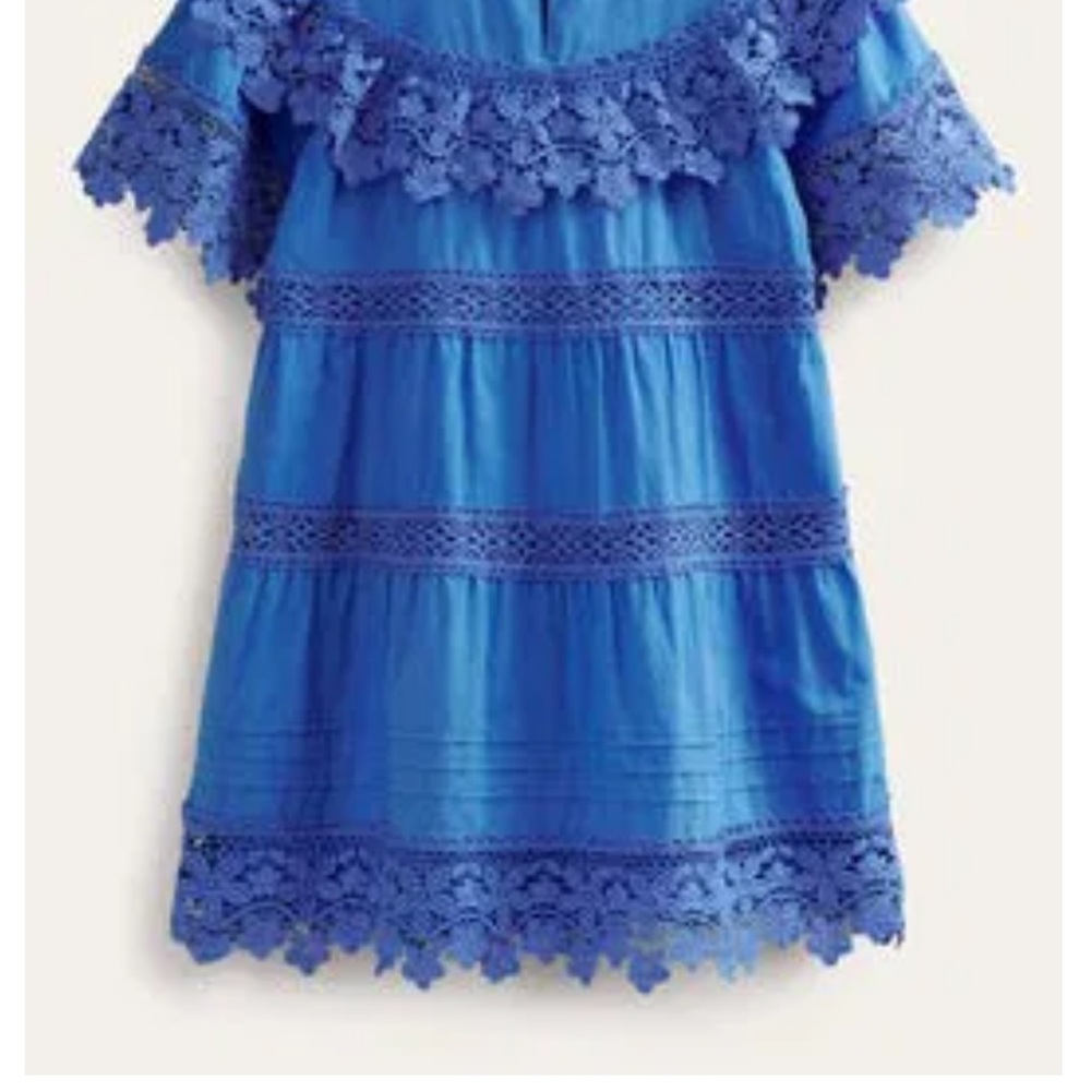 Mini Boden Blue Flutter Sleeve Sundress EUC size 3-4yrs - Picture 3 of 7